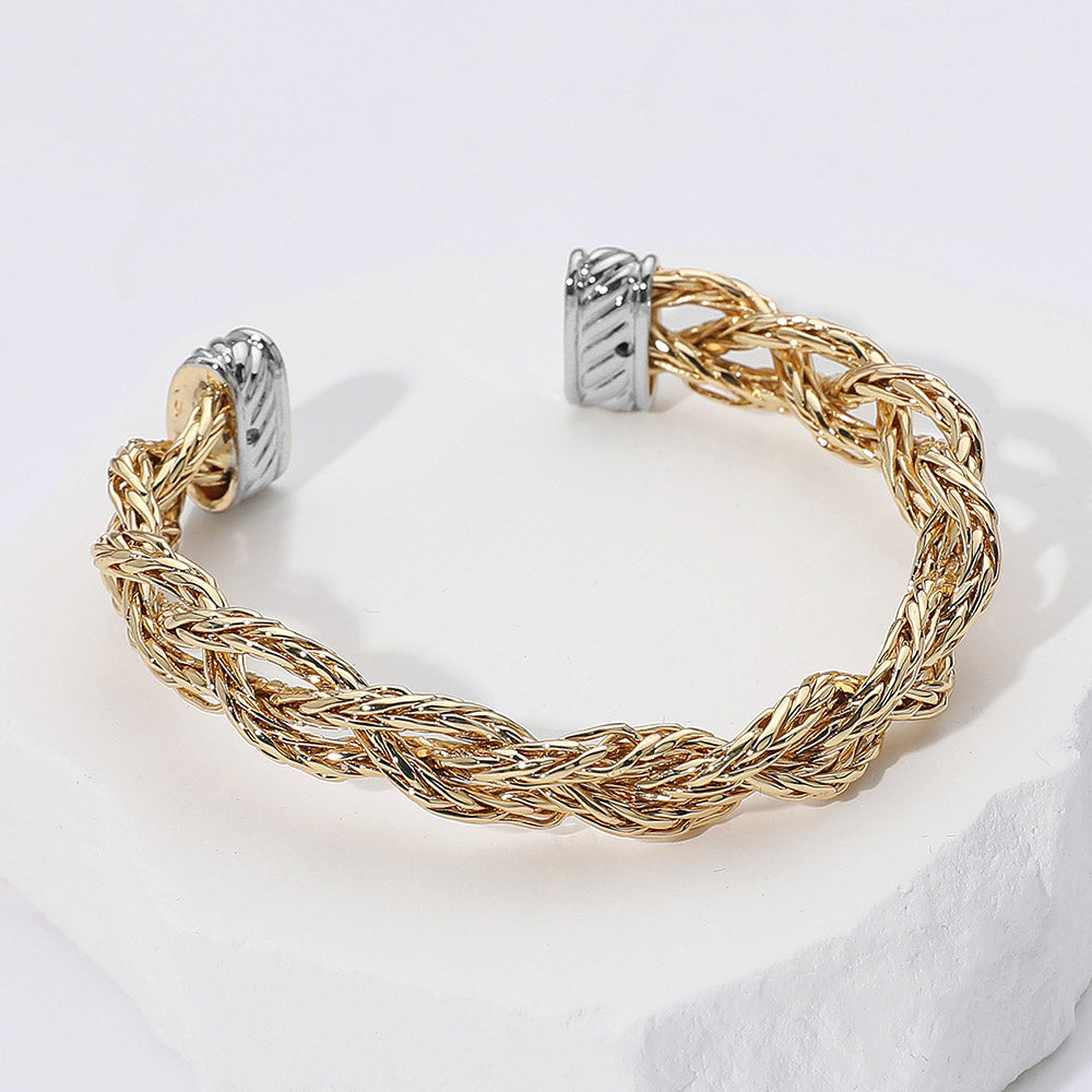 DYI Two Tone Braided Cuff Bracelet