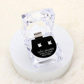 4mm Stud Earrings with Clear Box