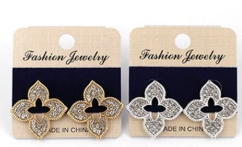 RHINESTONE CLOVER EARRINGS