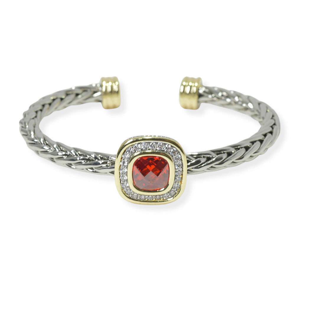 DYI Red Braided Cuff Bracelet