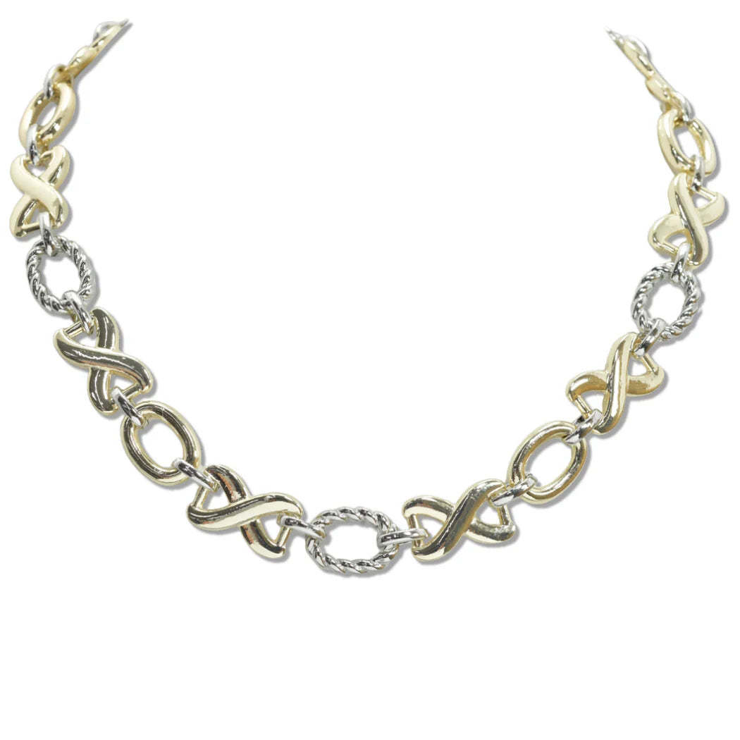 DYI Oval and X Accent Necklace Bracelet Set