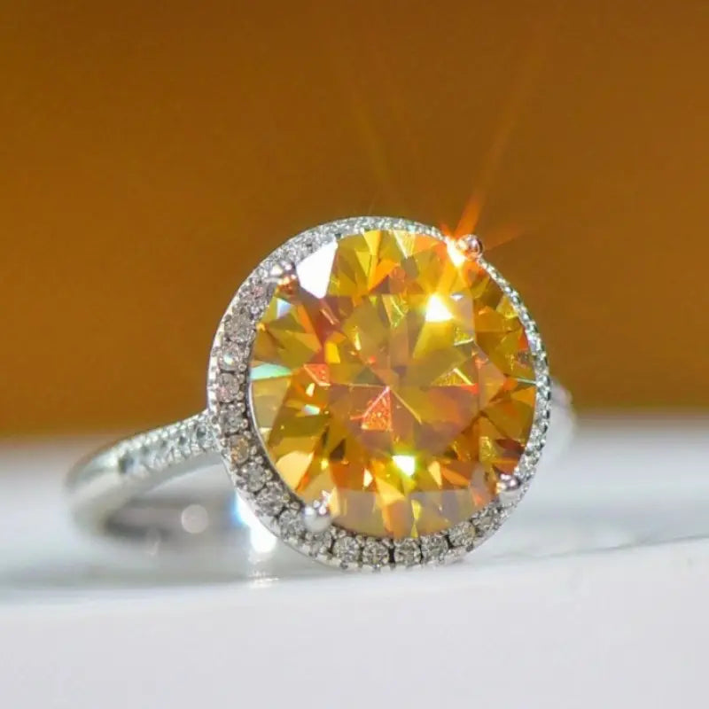 3 CTW Yellow Round Moissanite Ring
