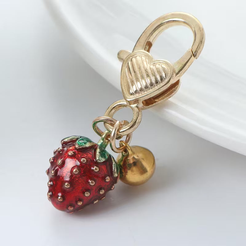 Three-dimensional Strawberry Bell Keychain