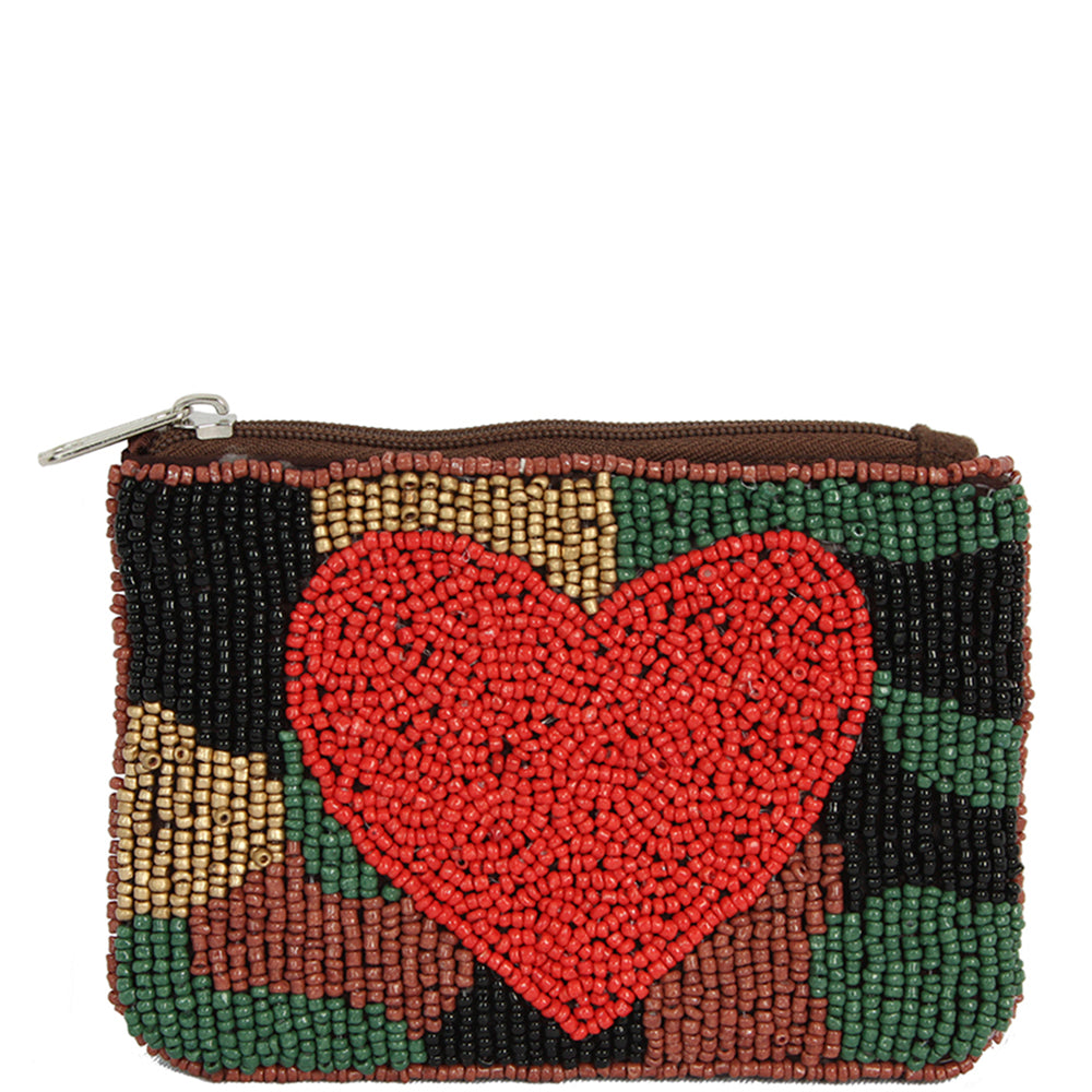 Heart Camo Zipper Pouch