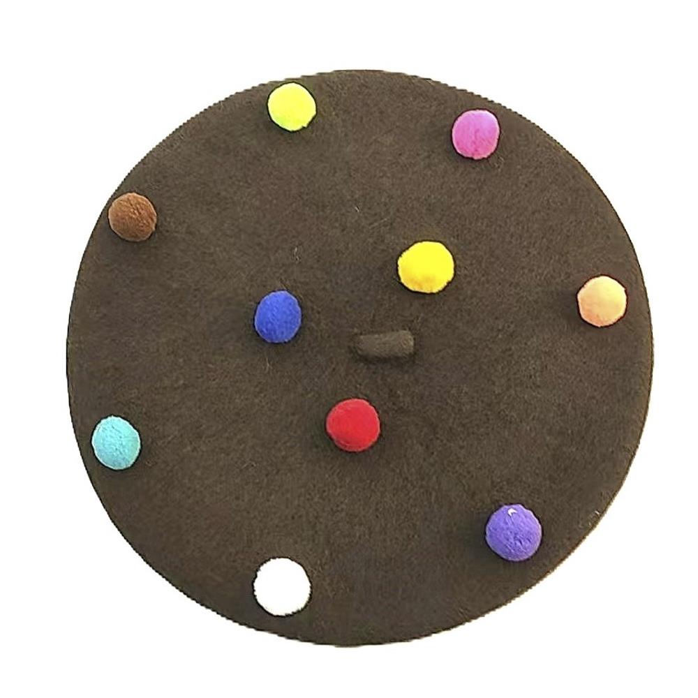 Ball Color Studded Beret Hat