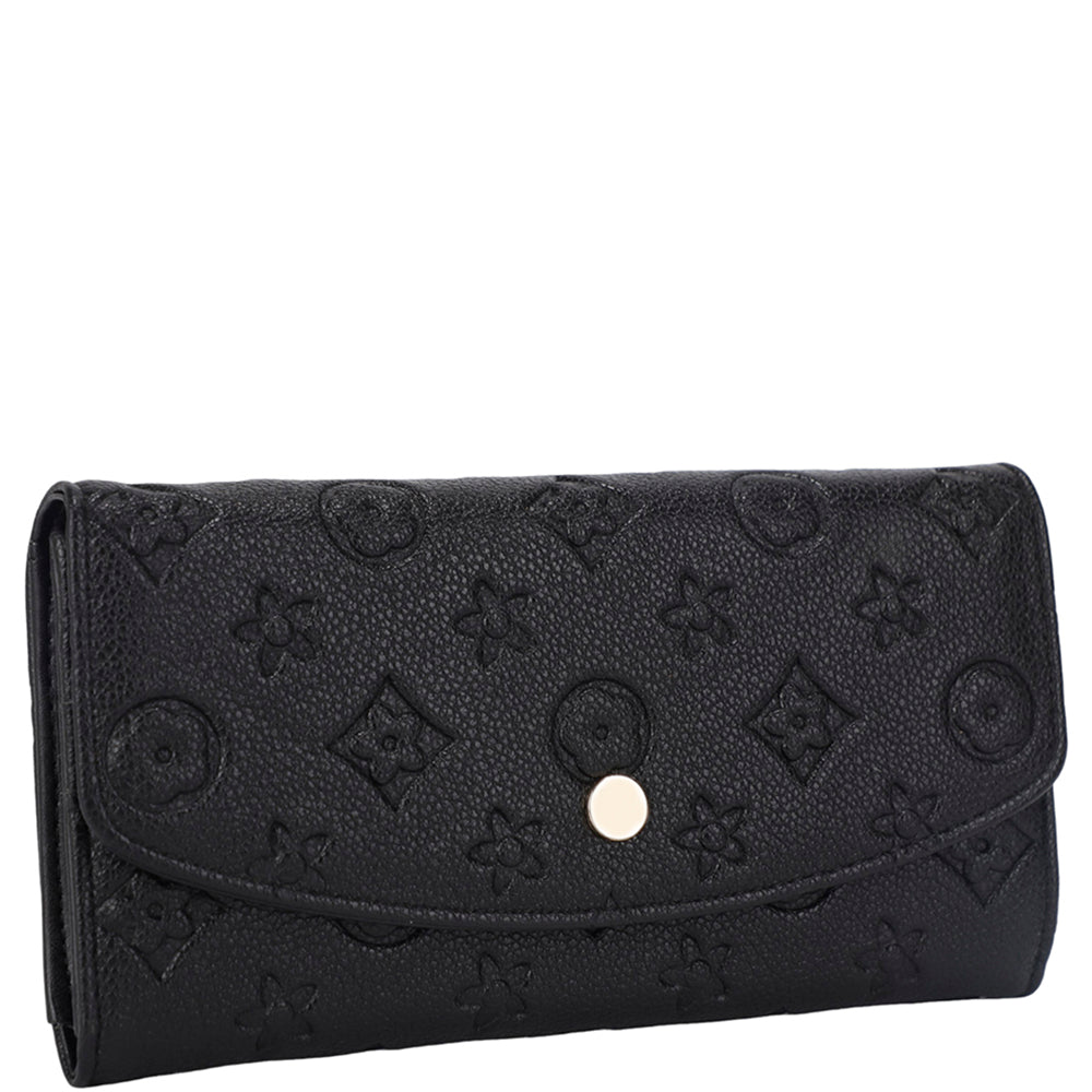 Textured Design Button Flap Wallet