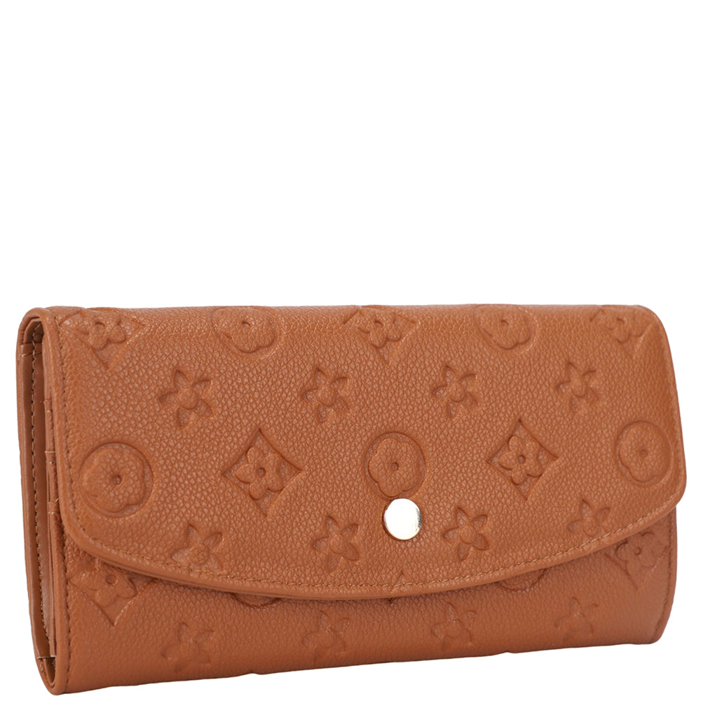 Textured Design Button Flap Wallet