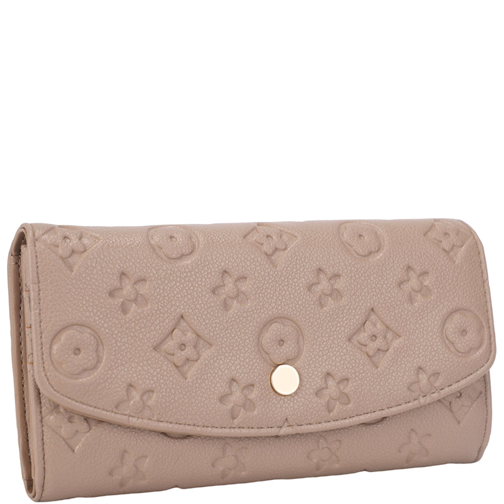 Textured Design Button Flap Wallet