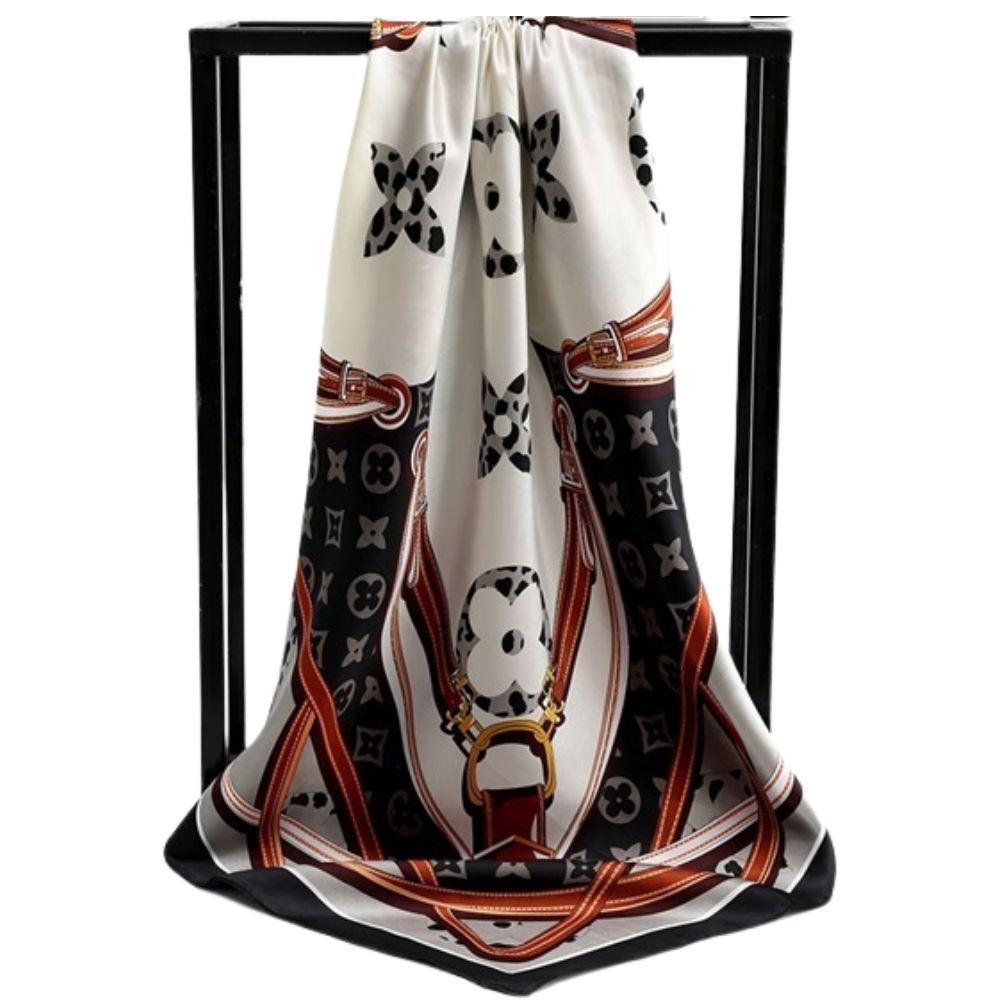 🌸✨ Flower Pattern Silky Bandana Square Scarf