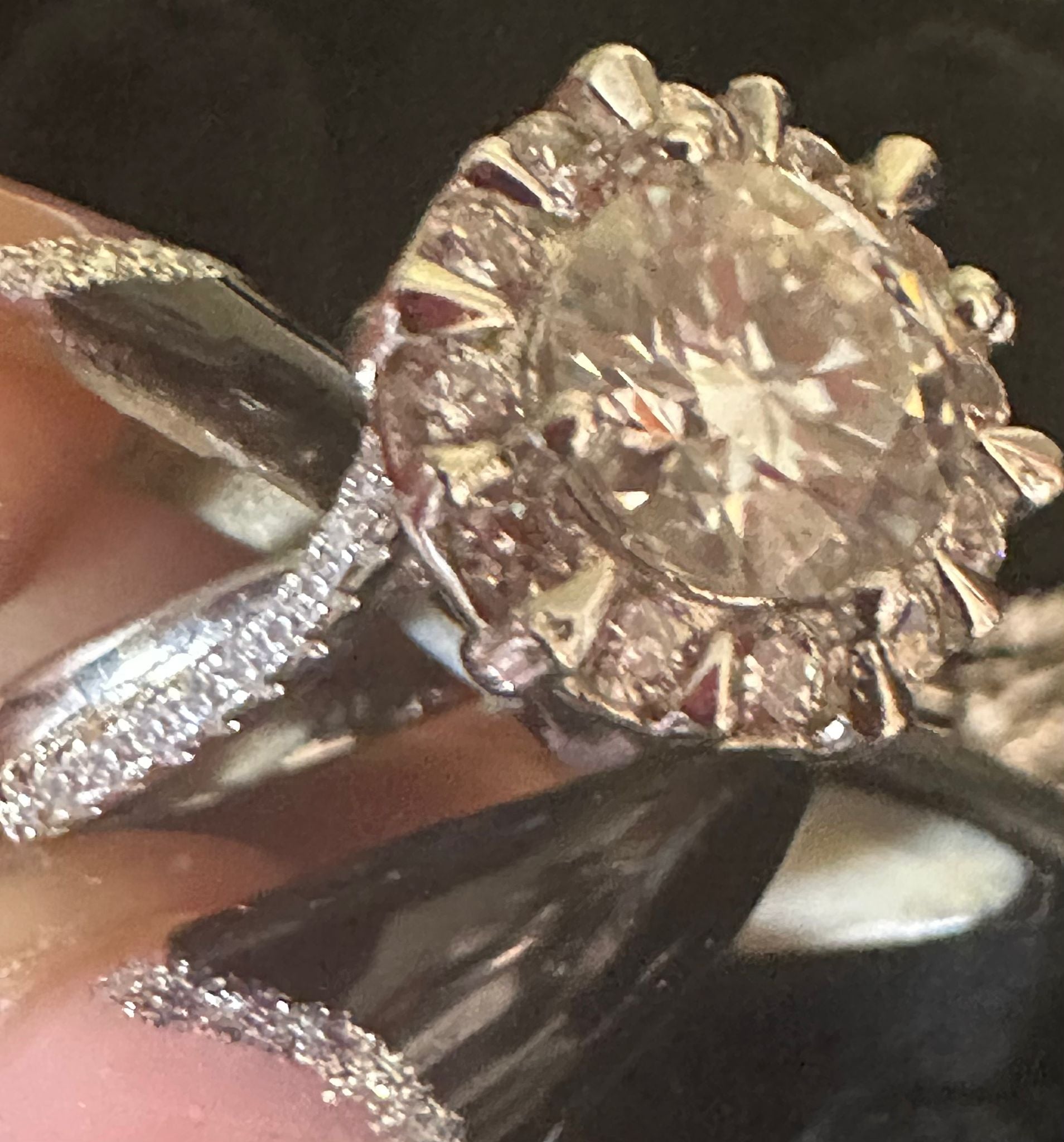 2 CTW Moissanite Flower Halo Ring