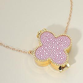 Rhinestone Studded Mini Quatrefoil Evening Clutch Crossbody Bag