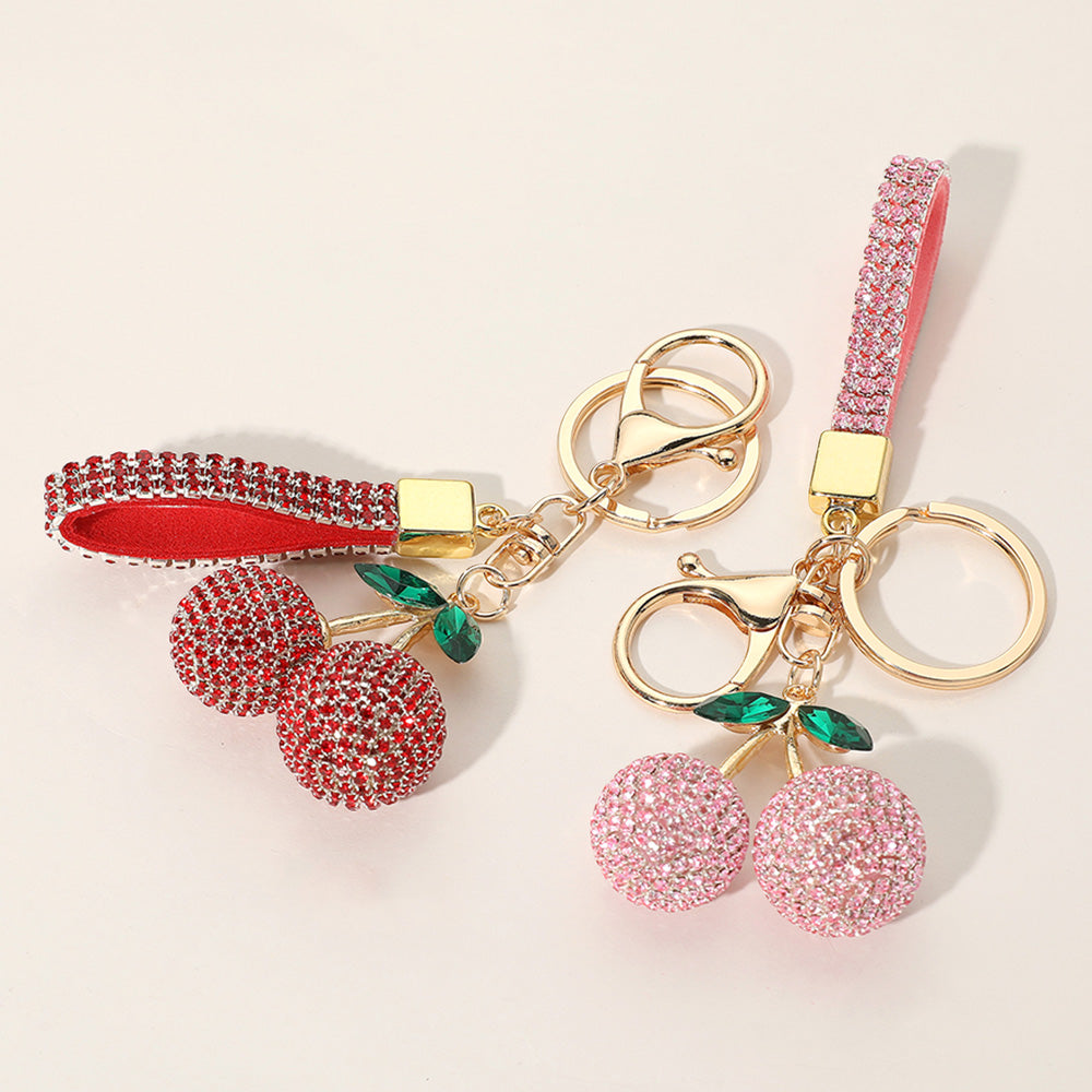 Bling Studded Cherry Keychain / Bag Charm