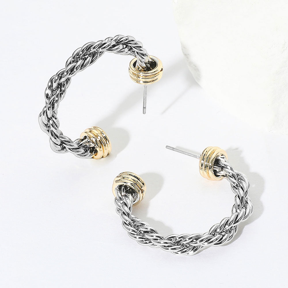 DYI Two Tone Braided Hoop Earrings