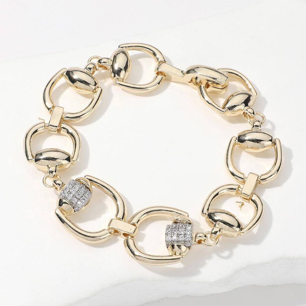 DYI Paved Pointed Horsebit Link Magnetic Bracelet