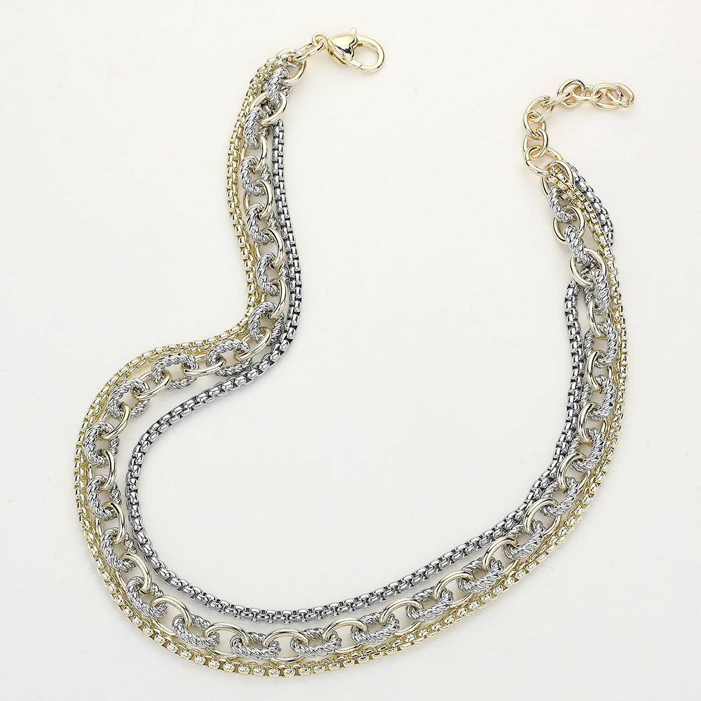 DYI Two Tone Multi Layered Chunky Chain