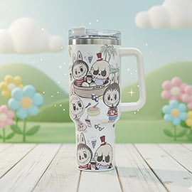 PREORDER Monster Bunny Character Printed 40oz Stainless Steel Tumbler with Handle