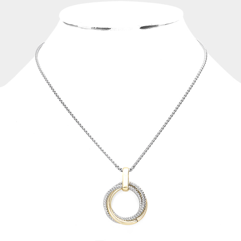 DYI Gold Dipped Circle Of Love Pendant Necklace