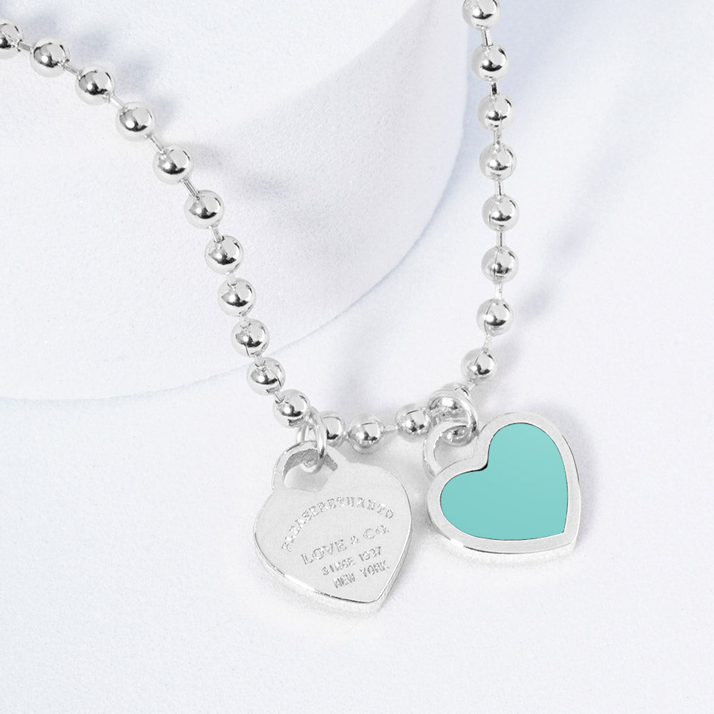 Heart Pendant Bubble Chain Necklace