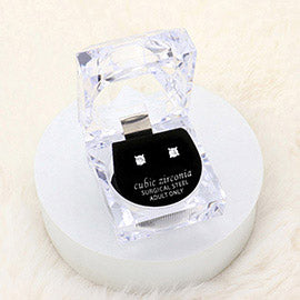 4mm Stud Earrings with Clear Box