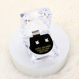 4mm Stud Earrings with Clear Box