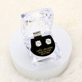 8mm Stud Earrings with Clear Box
