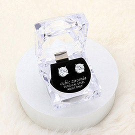 8mm Stud Earrings with Clear Box