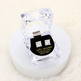 8mm Stud Earrings with Clear Box