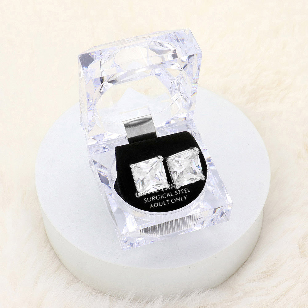 12mm Stud Earrings with Clear Box