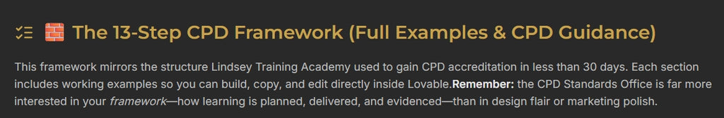 CPD-Ready Course Builder Framework (Digital Tool) (Tier 1)