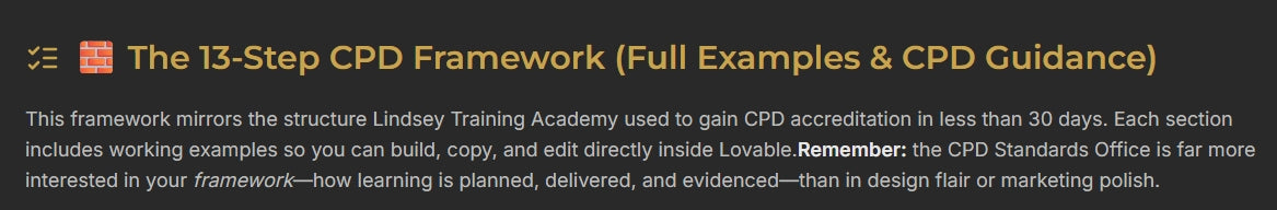 CPD-Ready Course Builder Framework (Digital Tool) (Tier 1)