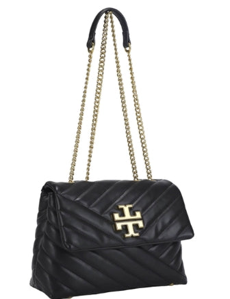 Quilted Chain Link Flap Crossbody Shoulder Bag