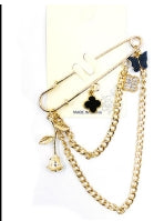 Butterfly Quatrefoil (Clover) Flower Leaf Charm Brooches