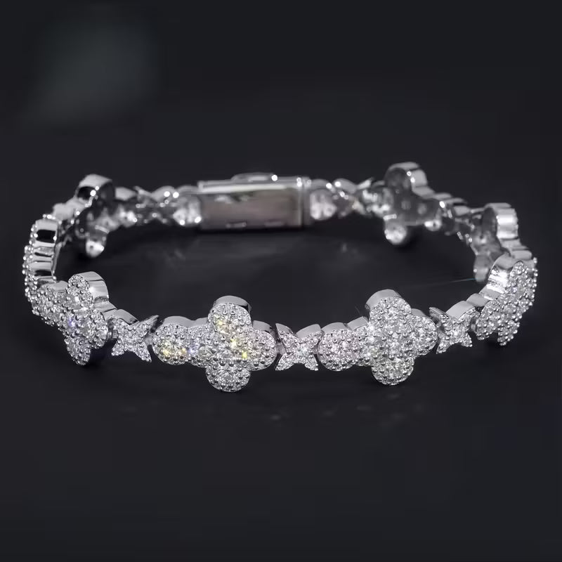 ✨ 4.8 CTW VVS1 D-Color Moissanite Cross Bracelet (10mm) ✨