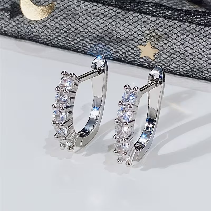 1 ctw Moissanite Small Hoop Earrings