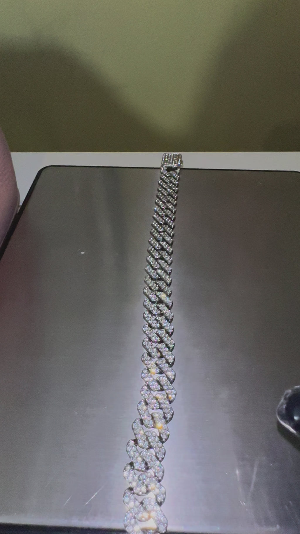 9.7 CTW Moissanite Cuban Bracelet, 38 Grams, 8MM
